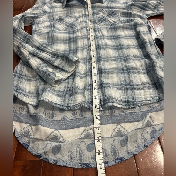 Style & Co. Light Blue Plaid Button Down Shirt in Cotton Size Small - Picture 6 of 10